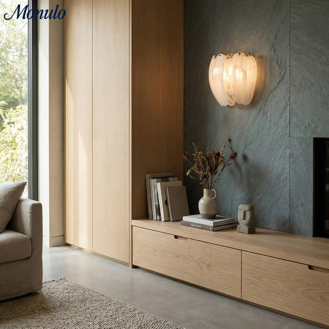 Velora Gebogene Glas-Wandleuchte - Elegante Skulpturale Leuchte für Schlafzimmer