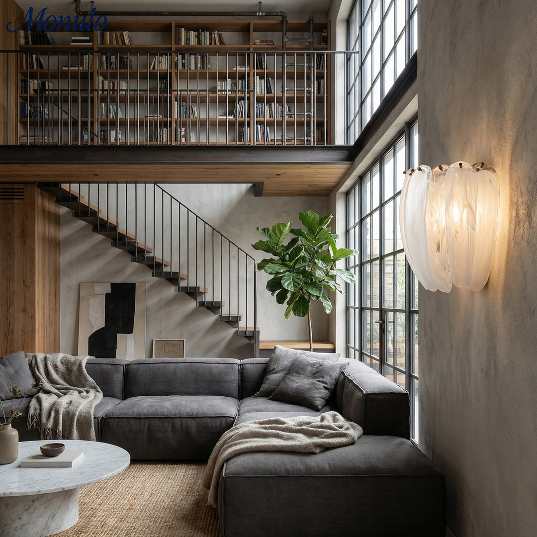 Velora Gebogene Glas-Wandleuchte - Elegante Skulpturale Leuchte für Schlafzimmer