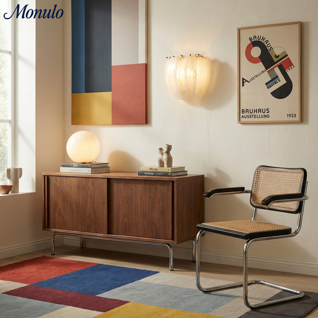 Velora Gebogene Glas-Wandleuchte - Elegante Skulpturale Leuchte für Schlafzimmer