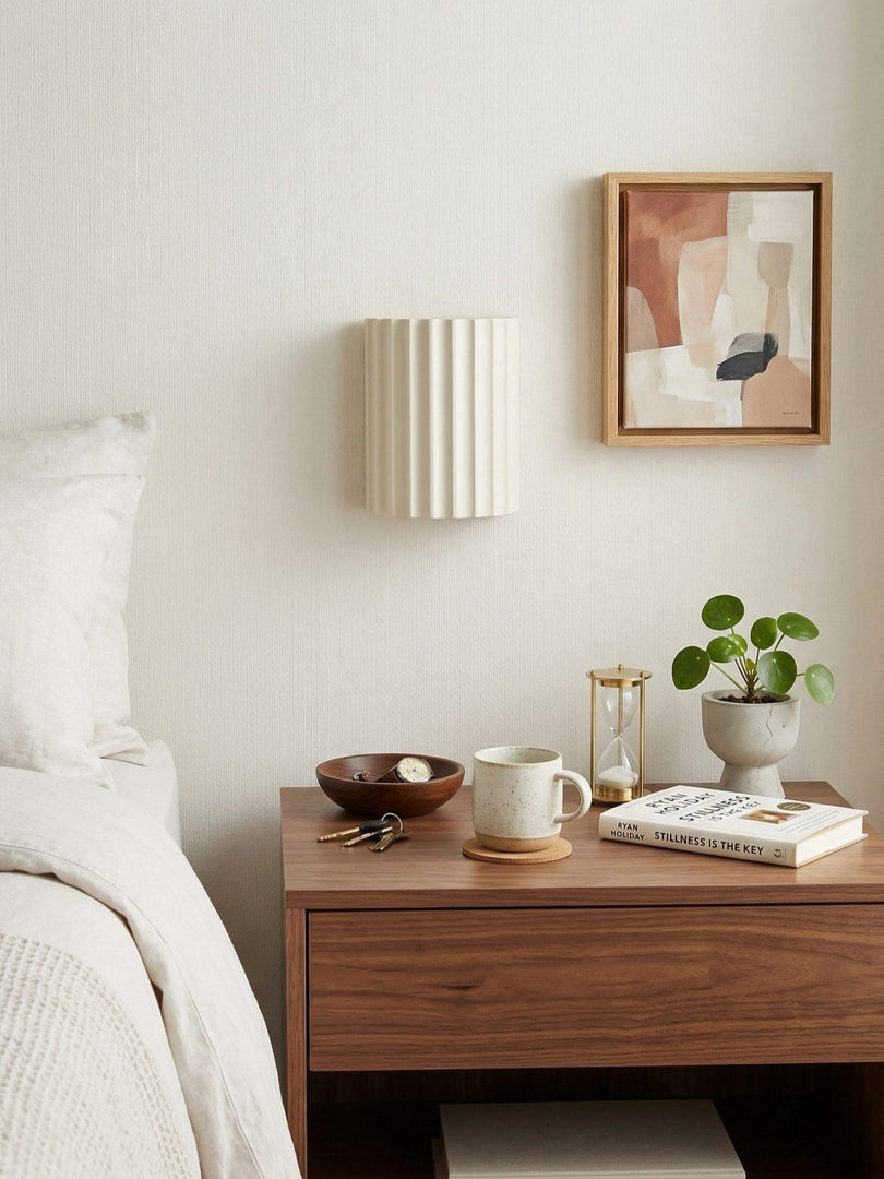 Lámpara de Pared Acanalada Ribellex - Lámpara de Resina Moderna para Dormitorio N59