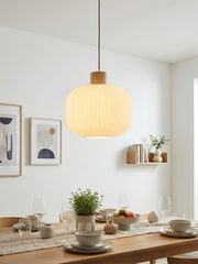 Lámpara Colgante Opalyn Blanca Lechosa - Lámpara de Vidrio Vintage para Comedor