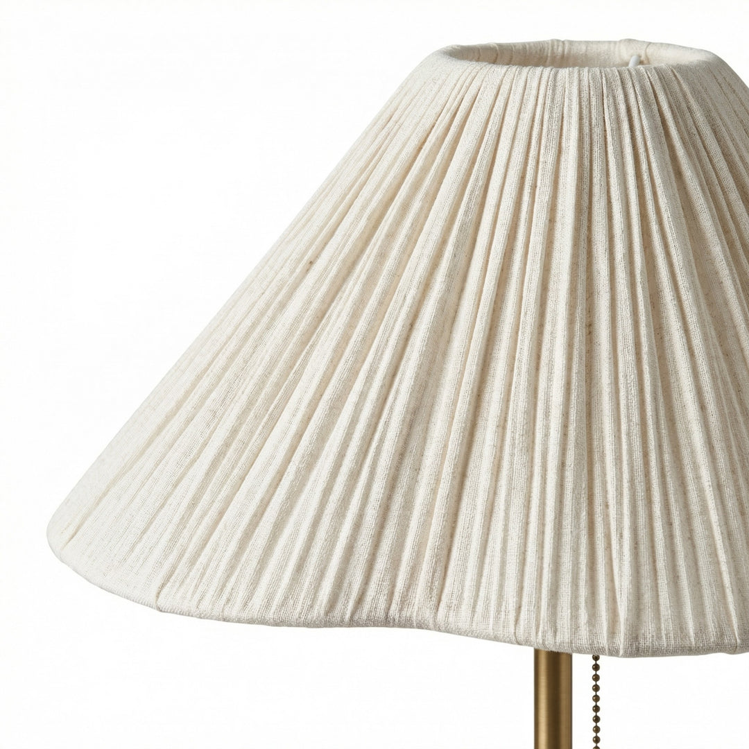 Blossine Elegante Leinen-Tischlampe mit gewelltem Rand – Moderne Lampe für das Schlafzimmer