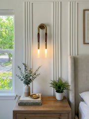 Robuste Wandlampe aus Schmiedeeisen mit Pferdehaar - Nickel-Finish
