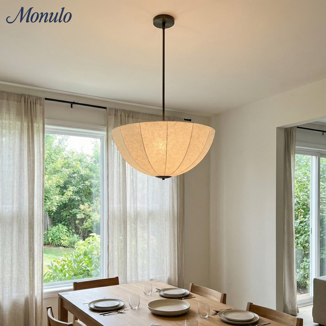 Lumarys Sculptural Fabric-Wrapped Pendant Light Organic Botanical Style for Living Room