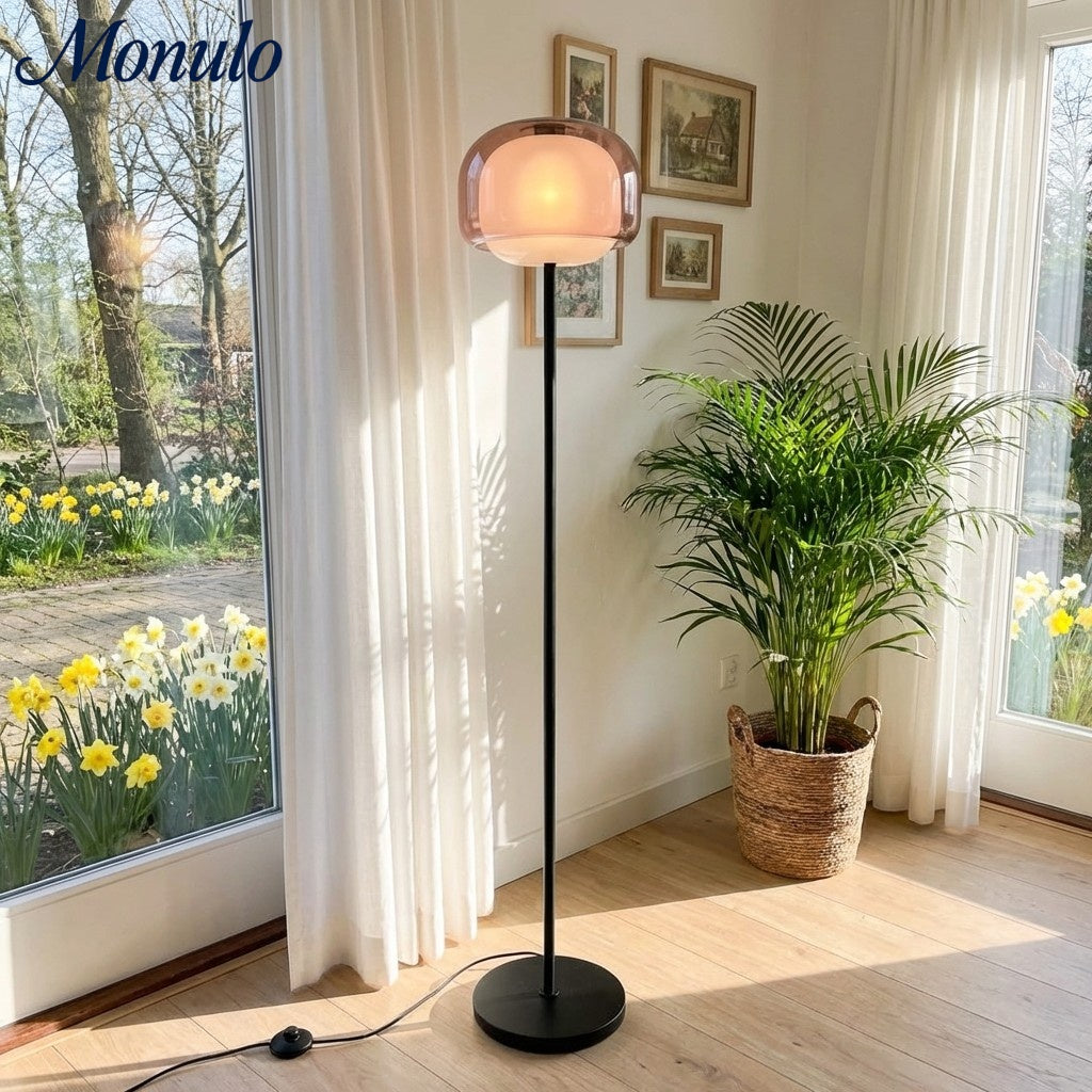 Clinco Artistic Colored Glass Floor Lamp – Ideal for Modern Spaces & Relaxing Ambiance