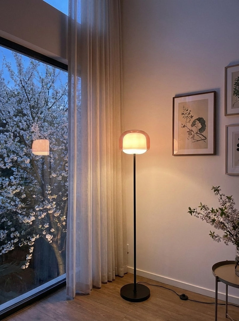 Clinco Artistic Colored Glass Floor Lamp – Ideal for Modern Spaces & Relaxing Ambiance