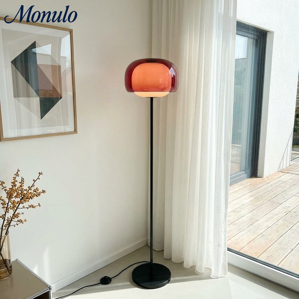 Clinco Artistic Colored Glass Floor Lamp – Ideal for Modern Spaces & Relaxing Ambiance