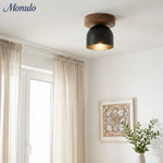 Load image into Gallery viewer, Metio Dome Scandinavian Oak Flush Mount Ceiling Light – Modern Minimalist Design for Living Room &amp; Bedroom