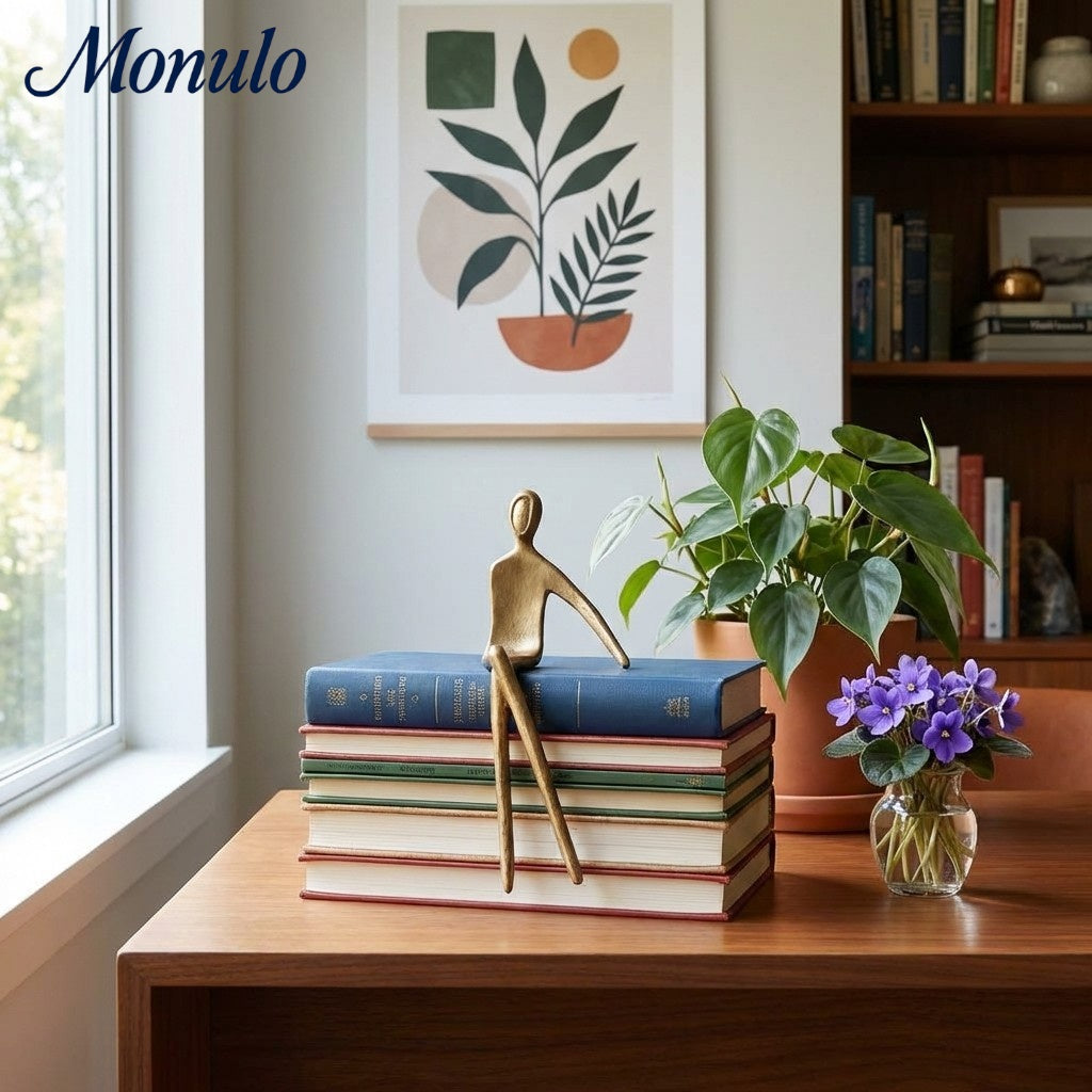 Escultura Geométrica de Perro Floxo Decoración Moderna - Arte Minimalista de Hierro para Escritorio
