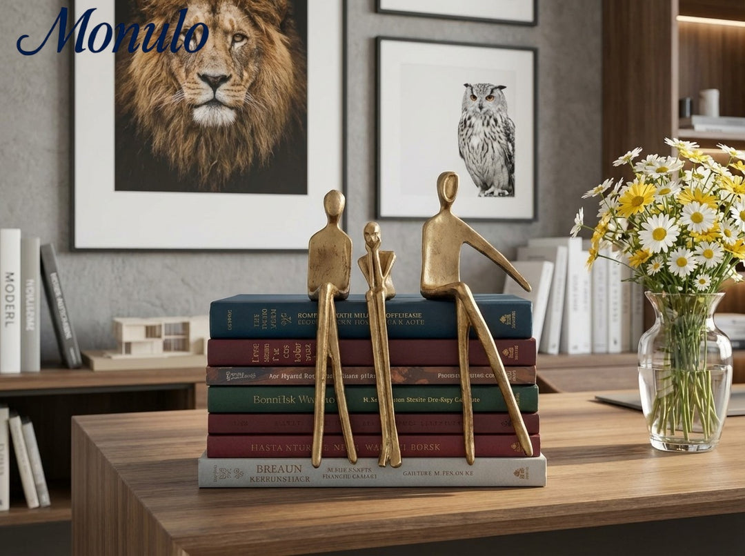 Escultura Geométrica de Perro Floxo Decoración Moderna - Arte Minimalista de Hierro para Escritorio