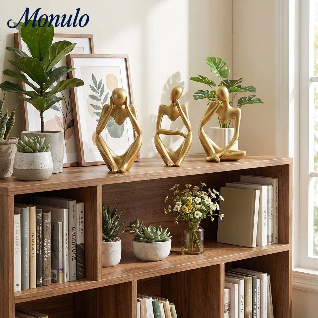 Escultura Geométrica de Perro Floxo Decoración Moderna - Arte Minimalista de Hierro para Escritorio