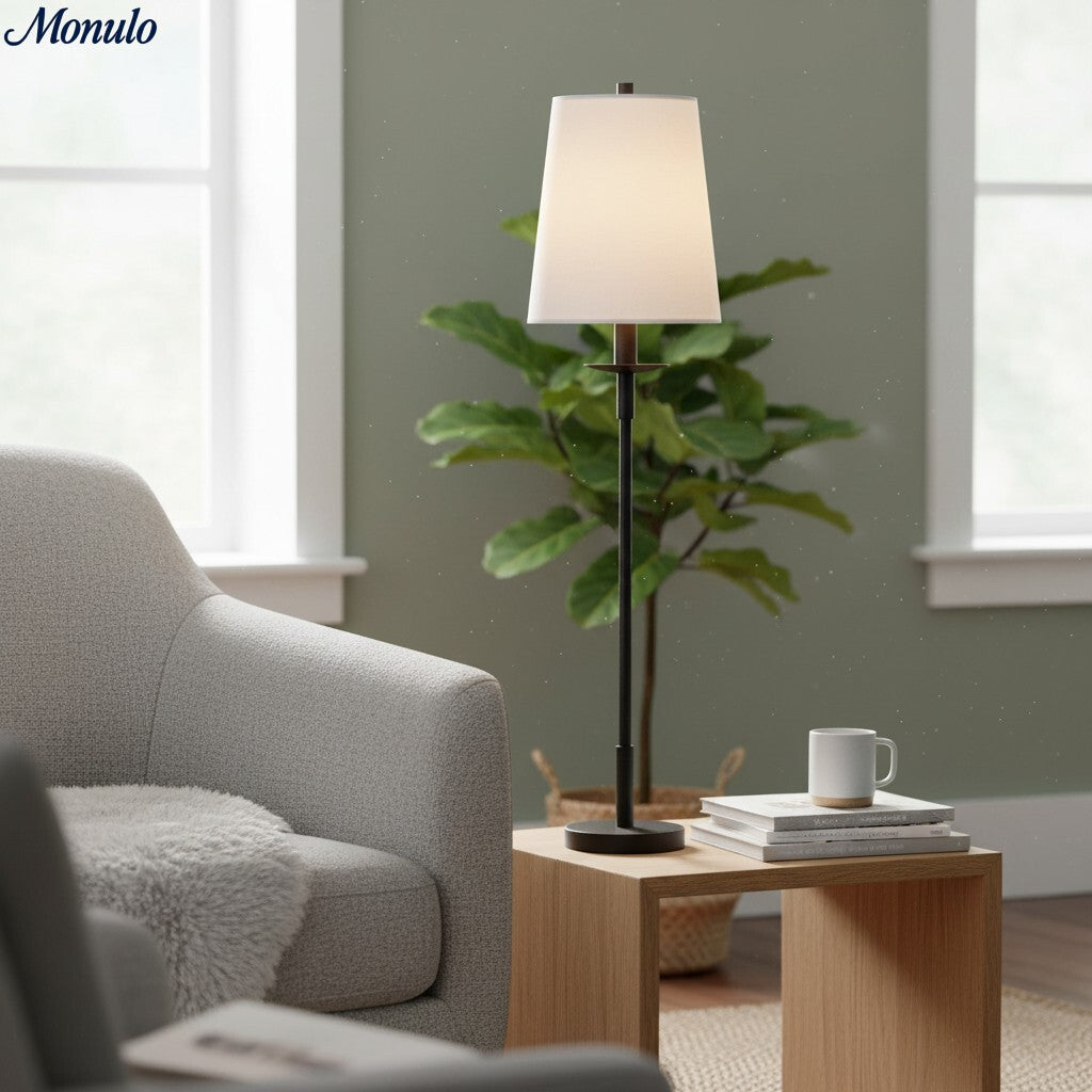 Rowan Leinen Bügeleisen Tischlampe - Elegante traditionelle Nachttischbeleuchtung