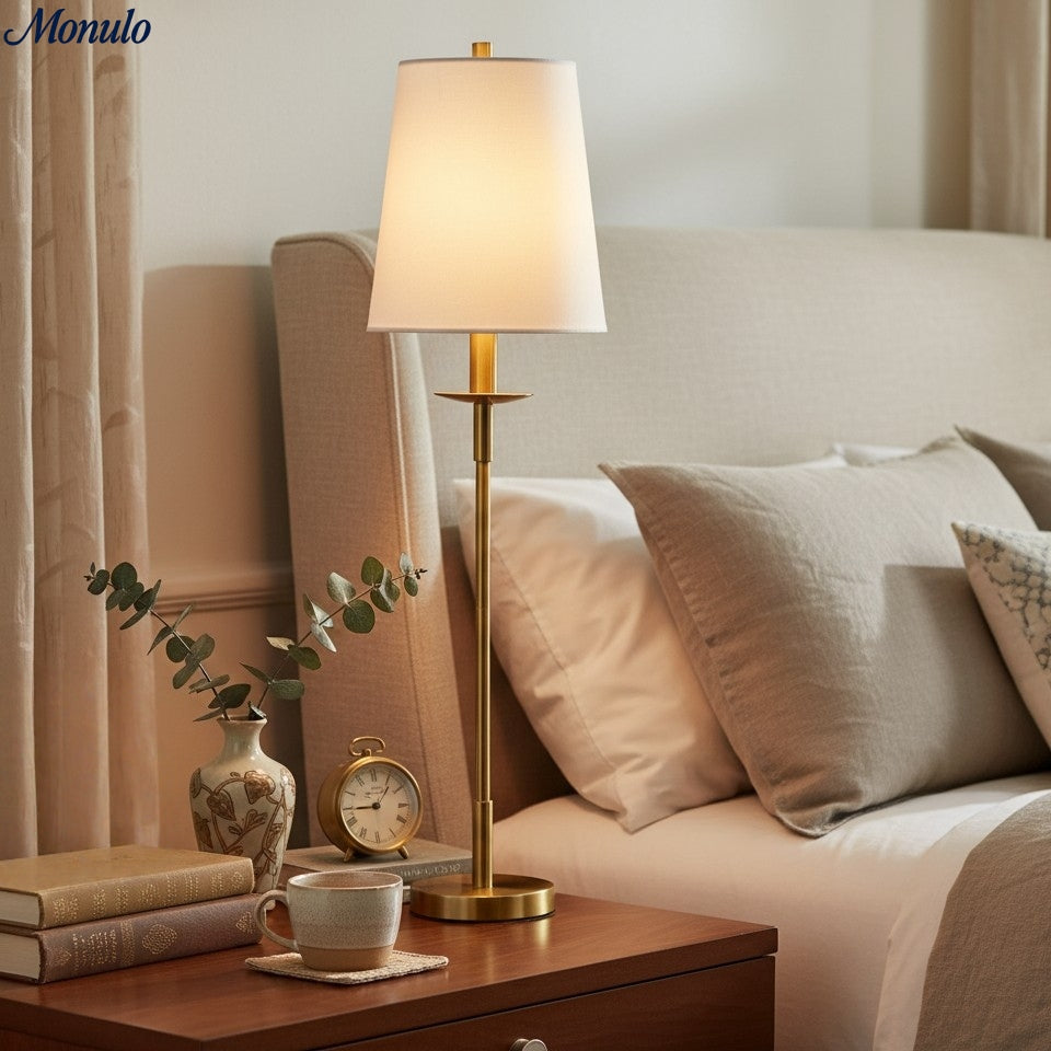 Rowan Leinen Bügeleisen Tischlampe - Elegante traditionelle Nachttischbeleuchtung