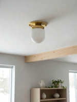 Cargar imagen en el visor de la Galería, Lámpara de doble función de cristal opalino: elegante luminaria para techo y pared para hogares modernos.