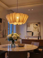 Oslan Pleated Fabric Pendant – Nordic Minimal Style Lighting for Dining Room