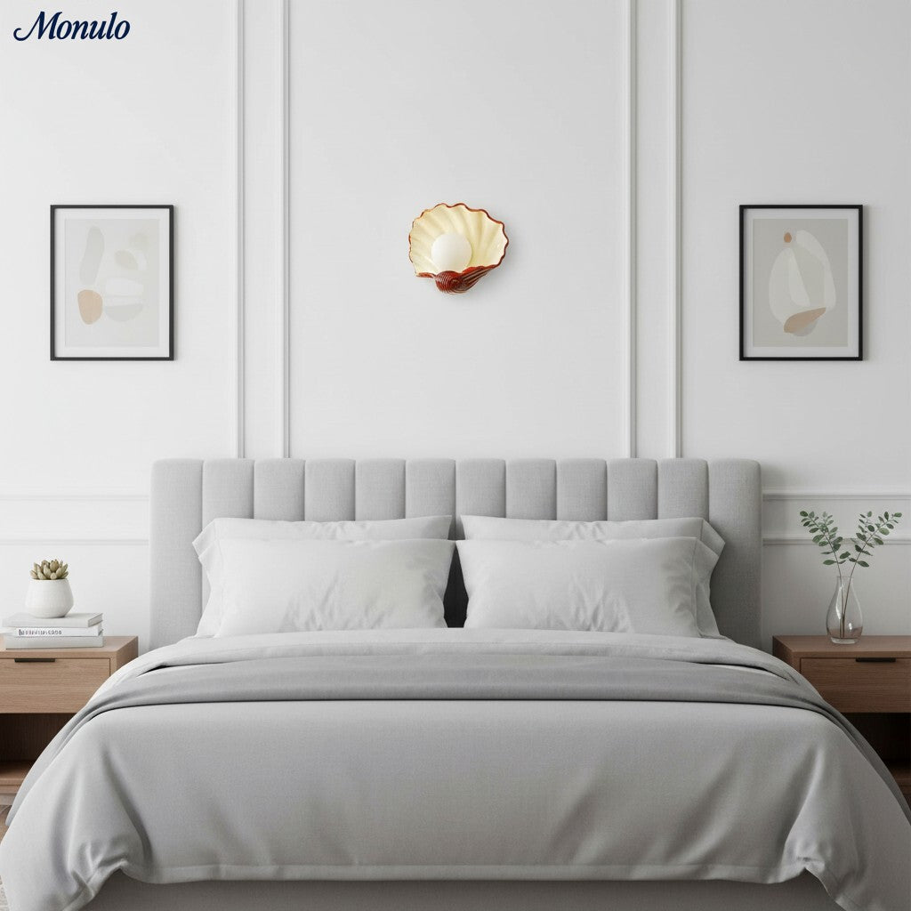Nautris Shell Wall Lamp - Vintage Resin Lamp for Living Room
