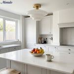 Charger l'image dans la visionneuse de galerie, Plafonnier fixe Art Déco en verre laiteux