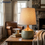 Load image into Gallery viewer, Avero Ambient Table Lamp with Artistic Ribbed Fabric Surface for Sofa Side Table and Desk