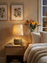 Load image into Gallery viewer, Avero Ambient Table Lamp with Artistic Ribbed Fabric Surface for Sofa Side Table and Desk