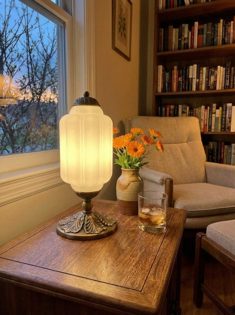 Lampe de table Eloise en verre vintage