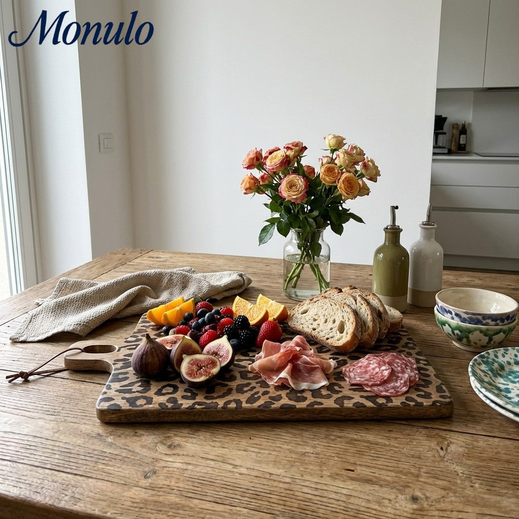 Leopard Solid Sapele Wood Board - Functional Dining Accessory for Kitchen