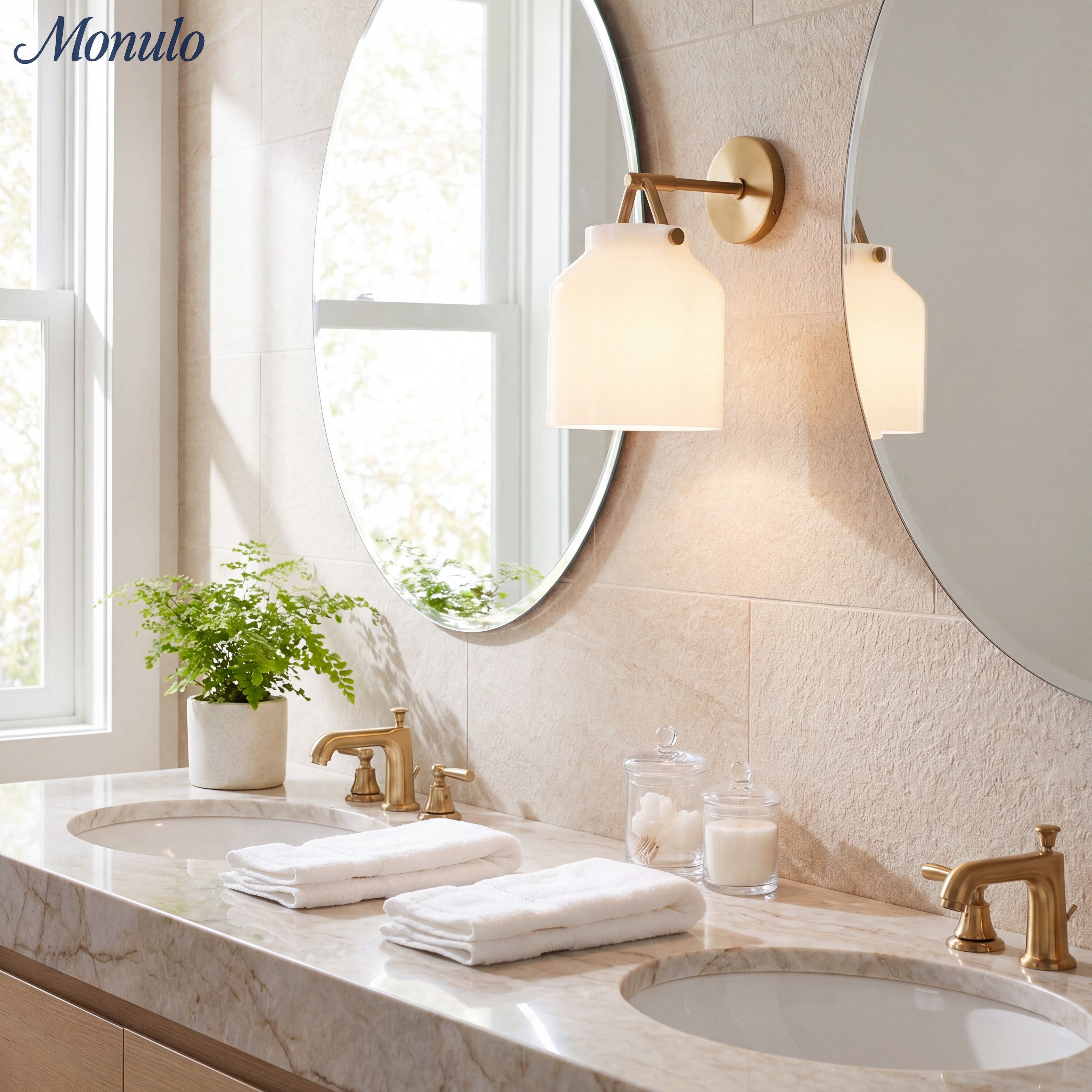 Hanton Minimalistische Wandleuchte – Vintage Milchglas-Wandleuchte mit Metallakzent