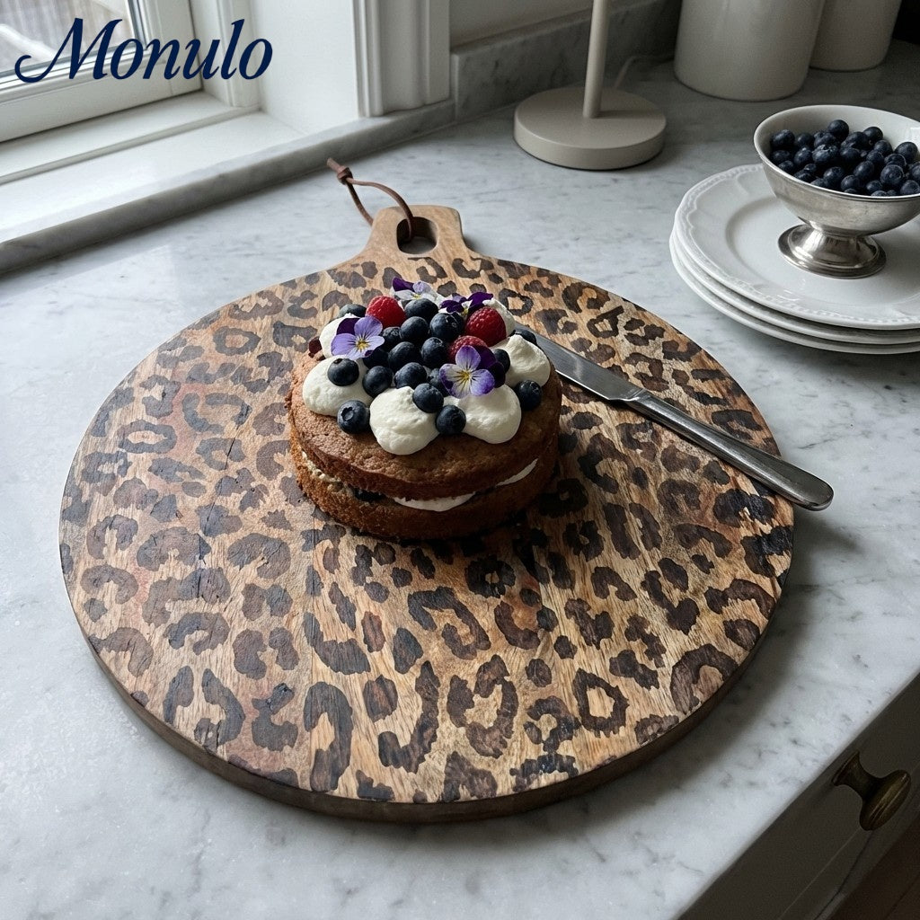 Leopard Solid Sapele Wood Board - Functional Dining Accessory for Kitchen