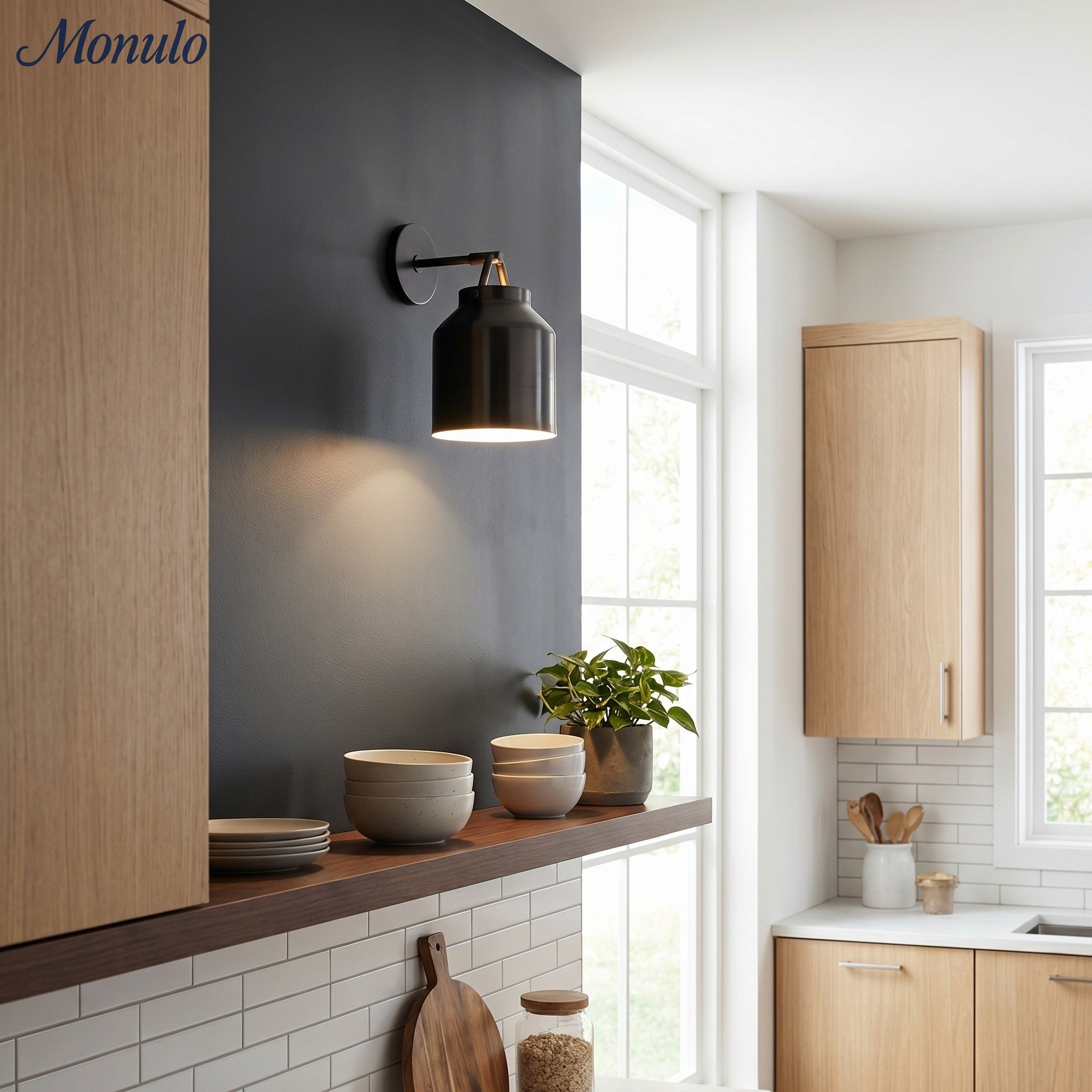Hanton Minimalistische Wandleuchte – Vintage Milchglas-Wandleuchte mit Metallakzent