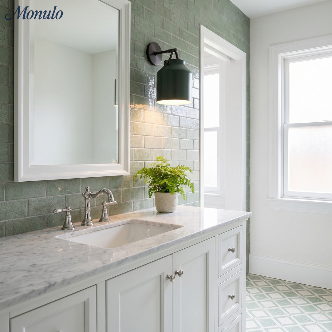 Aplique de Pared Minimalista Hanton – Aplique Vintage de Vidrio Lechoso y Acento de Metal