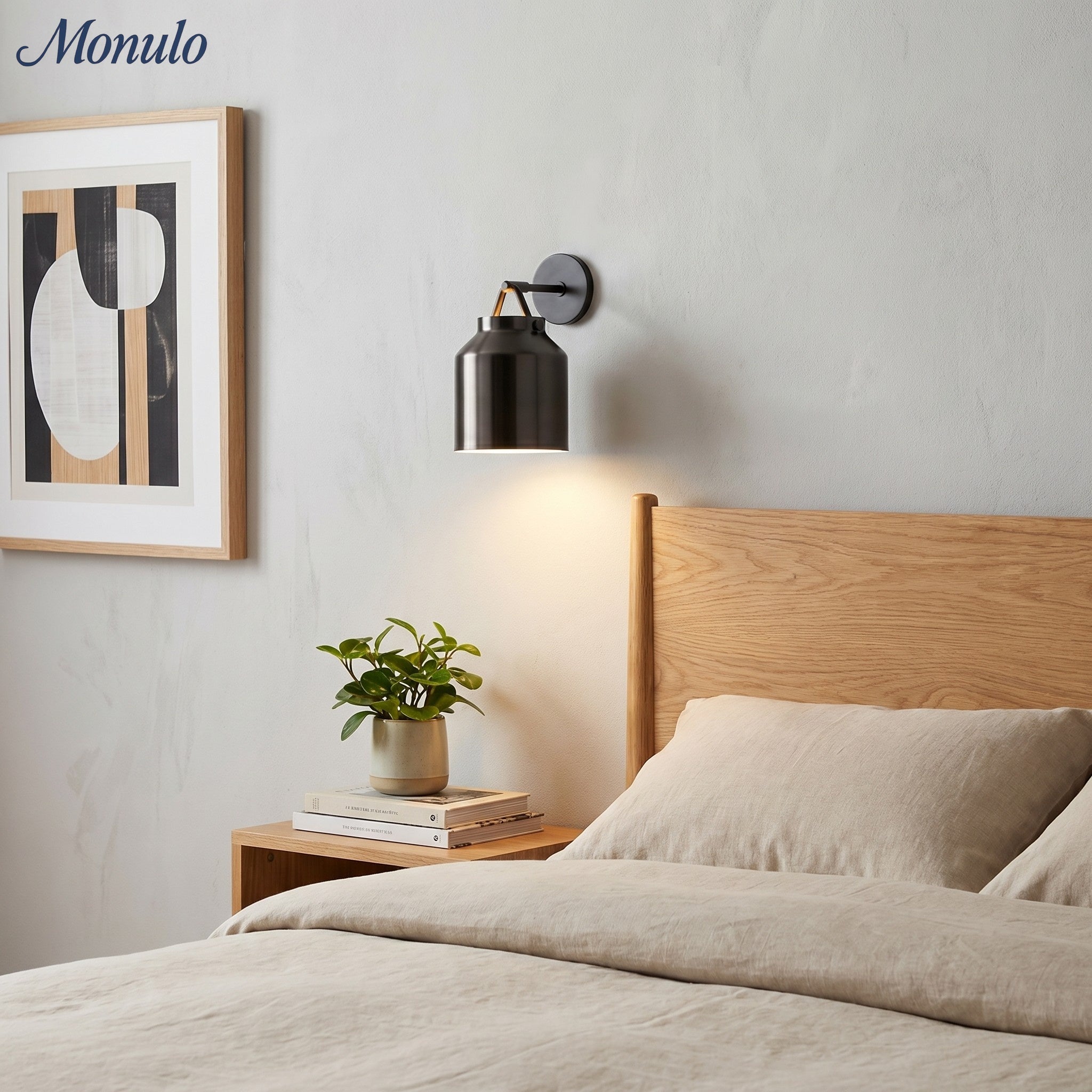 Hanton Minimalistische Wandleuchte – Vintage Milchglas-Wandleuchte mit Metallakzent