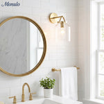 Cargar imagen en el visor de la Galería, Aplique de Pared Minimalista Hanton – Aplique Vintage de Vidrio Lechoso y Acento de Metal