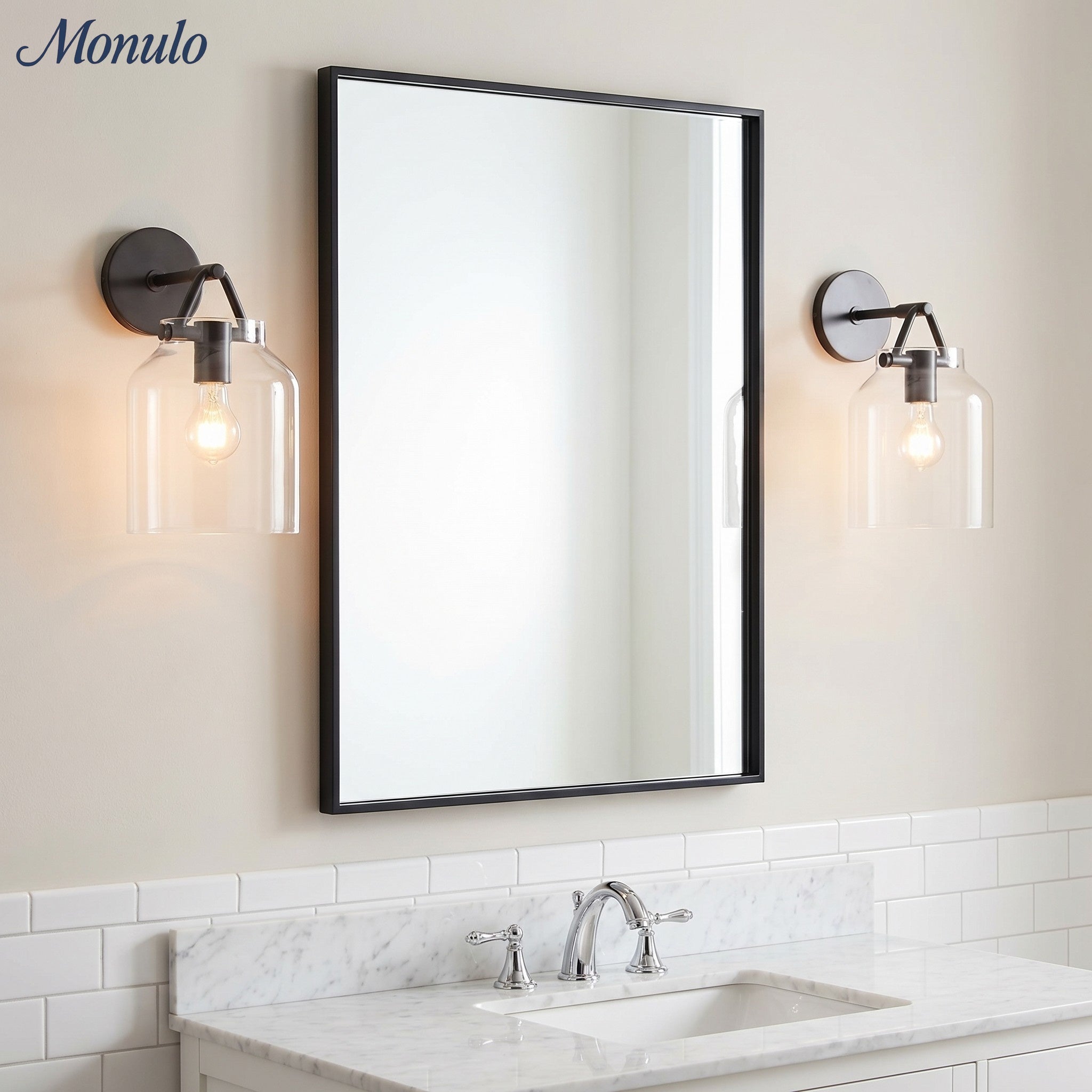 Hanton Minimalistische Wandleuchte – Vintage Milchglas-Wandleuchte mit Metallakzent