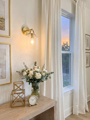 Hanton Minimal Wall Sconce – Vintage Milk Glass Sconce and Metal Accent