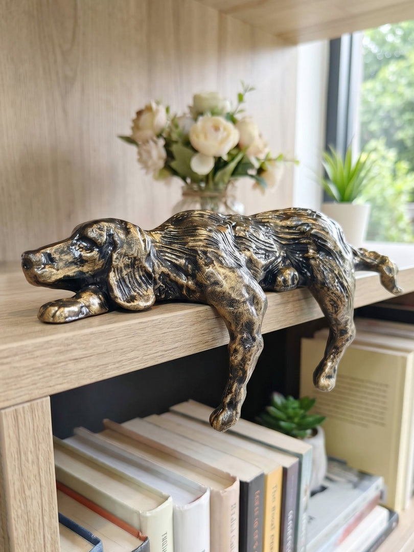 Escultura Geométrica de Perro Floxo Decoración Moderna - Arte Minimalista de Hierro para Escritorio