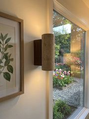 Applique murale Slivara en pierre naturelle - Lumière vintage pour salon