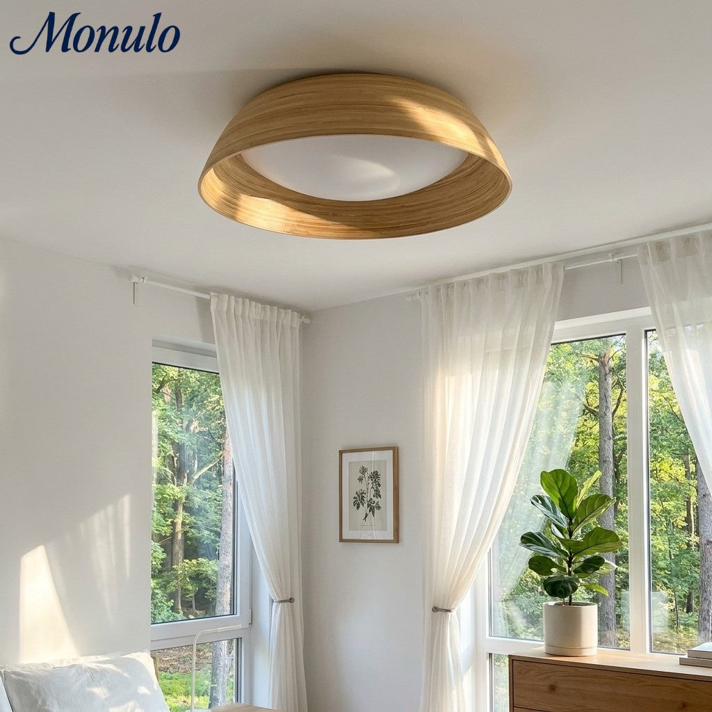 Bambori Bamboo Texture Japandi Ceiling Lamp - Dining Living Light