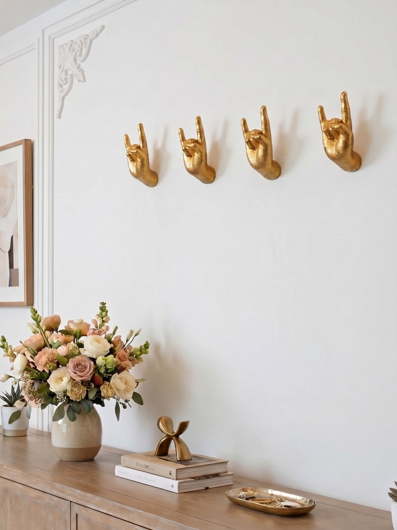 Kickra Dekorative Hand-Wandhaken - Moderne Kunst-Aufbewahrung für Wohnzimmer