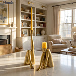 Charger l'image dans la visionneuse de galerie, Bougeoir à base sculpturale dorée Kickra - Décoration pour salle à manger et salon