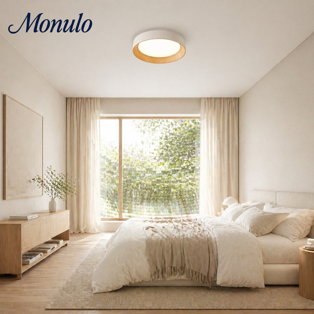 Lámpara de techo redonda minimalista Crelina: luminaria de techo delgada y de perfil bajo, ideal para dormitorios y apartamentos.