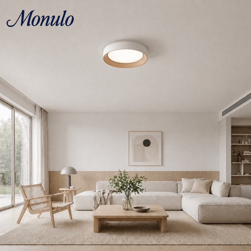 Lámpara de techo redonda minimalista Crelina: luminaria de techo delgada y de perfil bajo, ideal para dormitorios y apartamentos.
