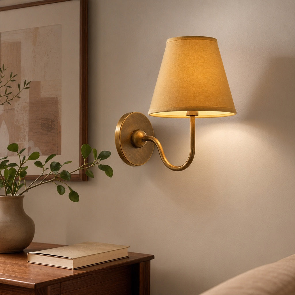 Luvora Fabric Shade Wall Sconce with Drum Shade - Classic Pleated Sconce Light