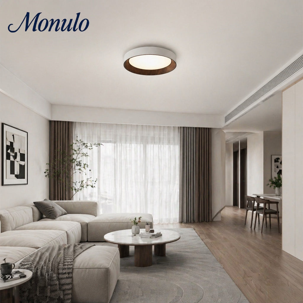 Lámpara de techo redonda minimalista Crelina: luminaria de techo delgada y de perfil bajo, ideal para dormitorios y apartamentos.