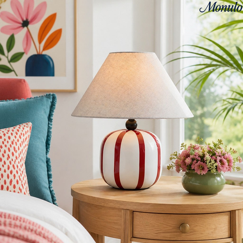 Lámpara de Mesa Lollipop Juguetona Esfera Colorida para Decoración de Dormitorio