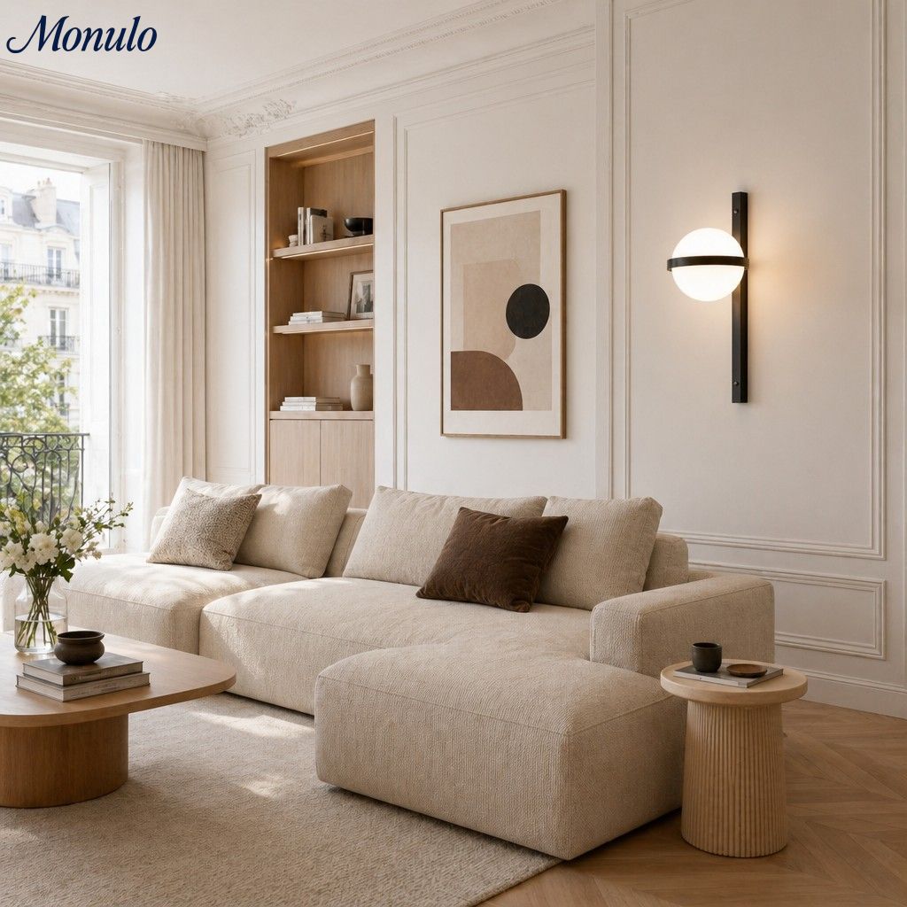Applique murale minimaliste à abat-jour globe pour espaces intérieurs et extérieurs