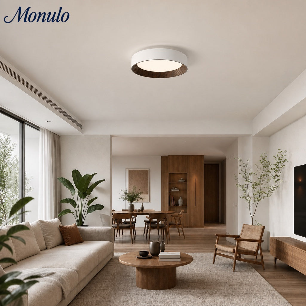 Lámpara de techo redonda minimalista Crelina: luminaria de techo delgada y de perfil bajo, ideal para dormitorios y apartamentos.