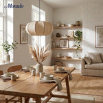 Load image into Gallery viewer, Japandi Silk Pumpkin Pendant Light Fixture for Dining Table, Kitchen Island and Living Room