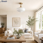 Bild in Gallery-Viewer laden, Kalvora Mid-Century Runde Deckenleuchte mit Glasschirm - Innen-Deckenleuchte für Schlafzimmer und Flure