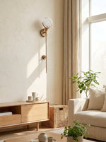 Bild in Gallery-Viewer laden, Light Luxury Lang Stil Runde Antoinett Alabaster Wandlampe Beleuchtung
