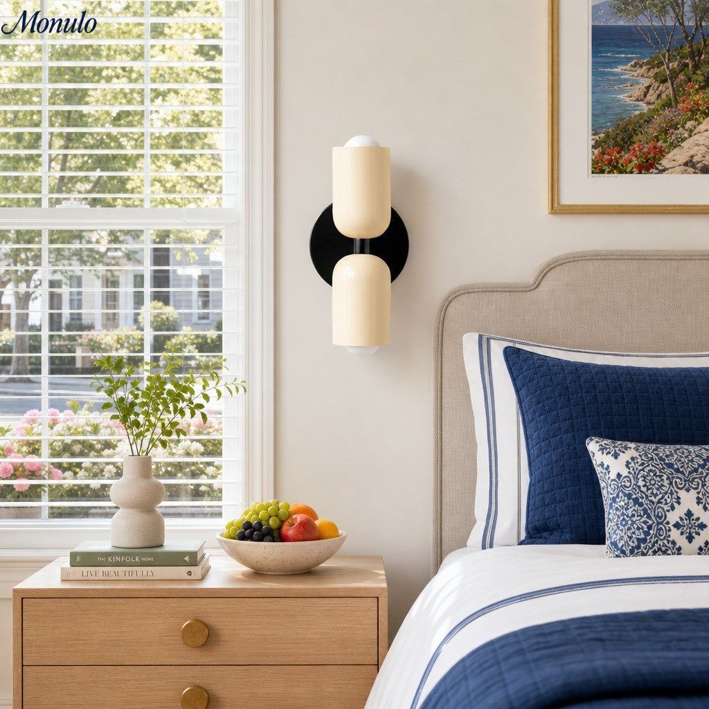 Double head macaroon color up and down wall sconce