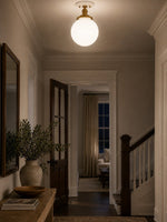 Load image into Gallery viewer, Glorica Opal Glass Semi-Flush Ceiling Light – Mid-Century Modern Fixture for Living Room
